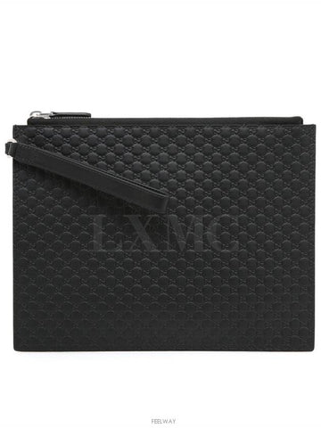 Microshima Clutch Black 544477 Unisex Zipper Pouch - GUCCI - BALAAN 1