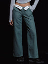 GREEN TURN UP LOGO BELT LOW RISE PANTS GREEN - DILETTANTISME - BALAAN 1