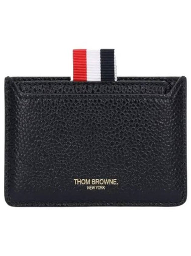 Pebble Grain Mirror Card Case Black Wallet - THOM BROWNE - BALAAN 1