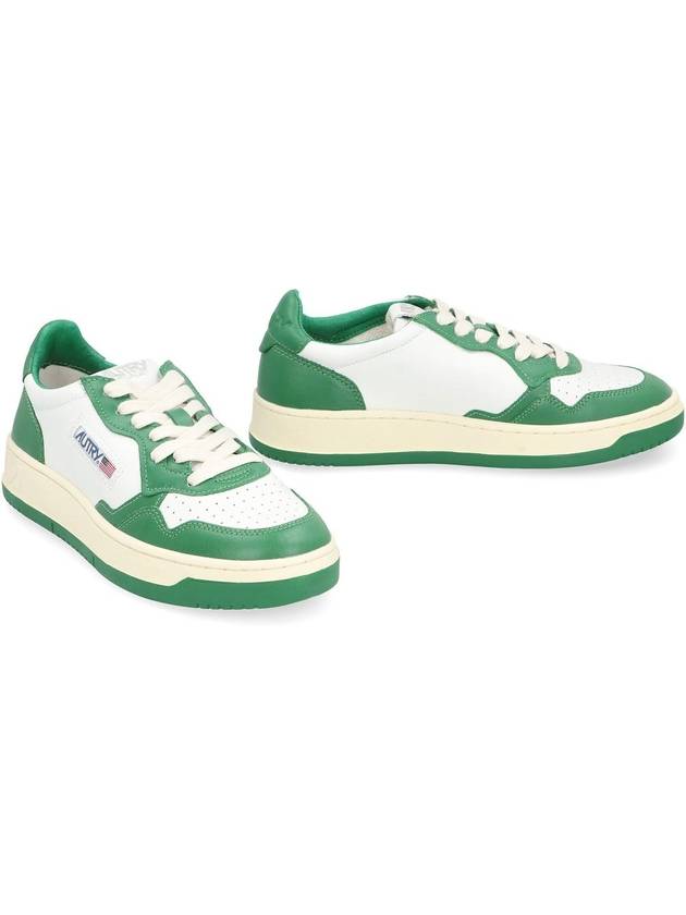 Women's Medalist Green Tab Leather Low Top Sneakers White - AUTRY - BALAAN 4