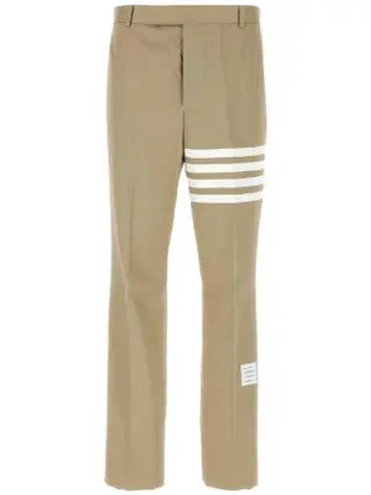 Diagonal Unconstructed Chino Straight Pants Beige - THOM BROWNE - BALAAN 1