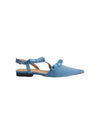 MULTI BOW POINTY CUT OUT BALLERINA DENIM S2343 630 denim multi bow pointy cut out ballerina shoes - GANNI - BALAAN 2