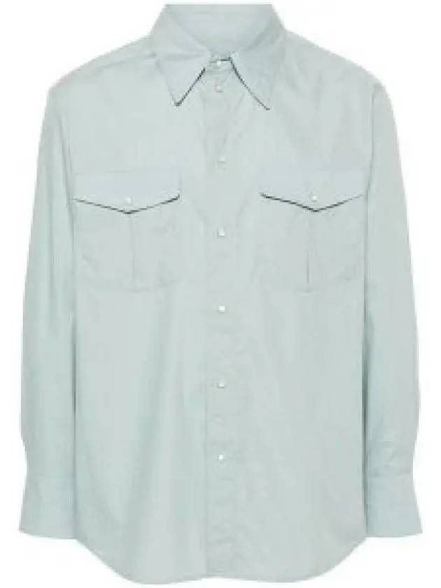 Western Poplin Long Sleeve Shirt Blue - LEMAIRE - BALAAN 2