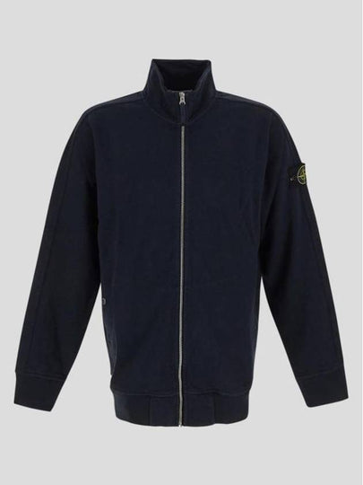 Old Effect Fleece Zip-Up Jacket Navy - STONE ISLAND - BALAAN 2