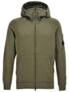 Cotton Mixed Knit Hooded Jacket Green - CP COMPANY - BALAAN 3