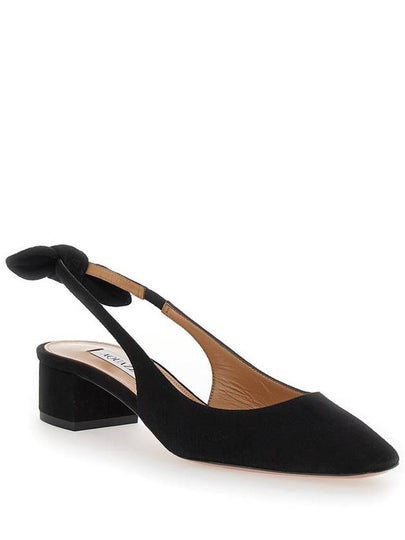 Black Slingback With Bow Detail In Suede Woman - AQUAZZURA - BALAAN 2