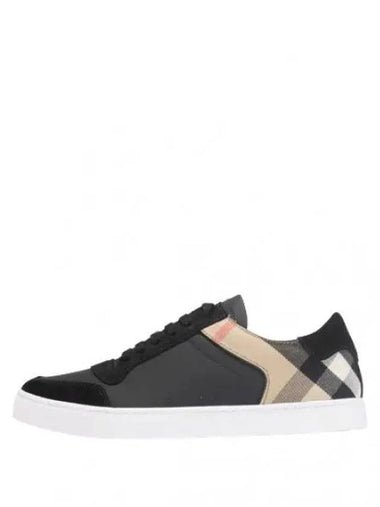 Leather Suede House Check Sneakers - BURBERRY - BALAAN 1