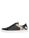 House Check Leather Suede Low Top Sneakers Black - BURBERRY - BALAAN 2