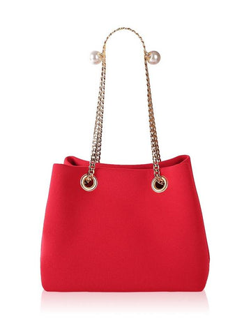 Women's Pearl Middle Shoulder Bag Red - SUIN - BALAAN 1