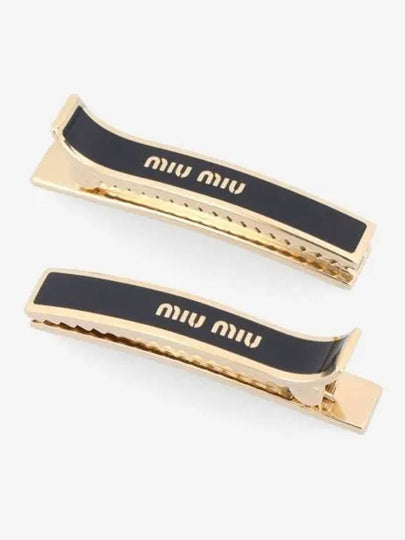 Engraved Logo Hair Pin Set Black - MIU MIU - BALAAN 2