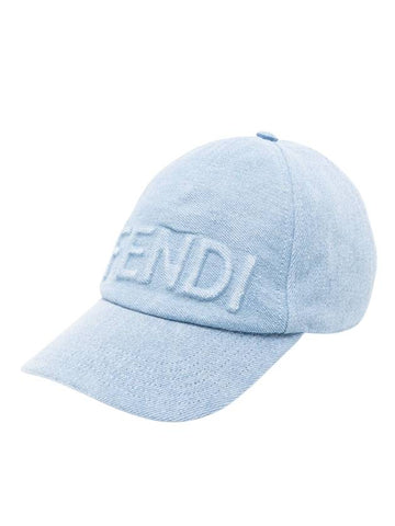 Emboss Logo Denim Ball Cap Light Blue - FENDI - BALAAN 1