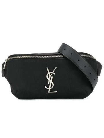 Cassandre Classic Canvas Leather Belt Bag Black - SAINT LAURENT - BALAAN 1
