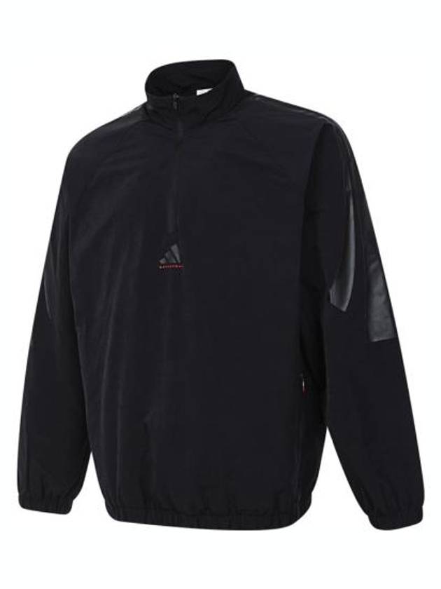 Basketball Woven Half Zip Up Jacket Black - ADIDAS - BALAAN 2