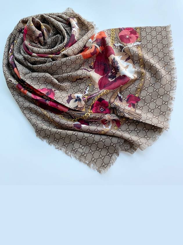 GG flower print ranaul scarf 508797 - GUCCI - BALAAN 3