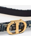 30 Montaigne Gold Hardware Jacquard Reversible Leather Belt Black Blue - DIOR - BALAAN 5