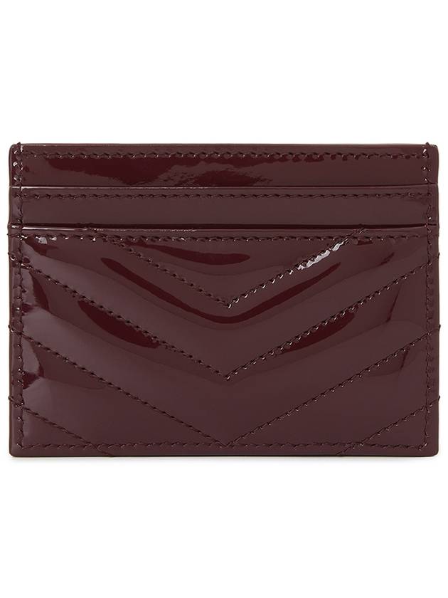 Cassandre Matelasse Patent Leather Card Wallet Dark Red Wine - SAINT LAURENT - BALAAN 3