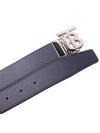 Reversible Monogram Leather Belt Navy - BURBERRY - BALAAN 3