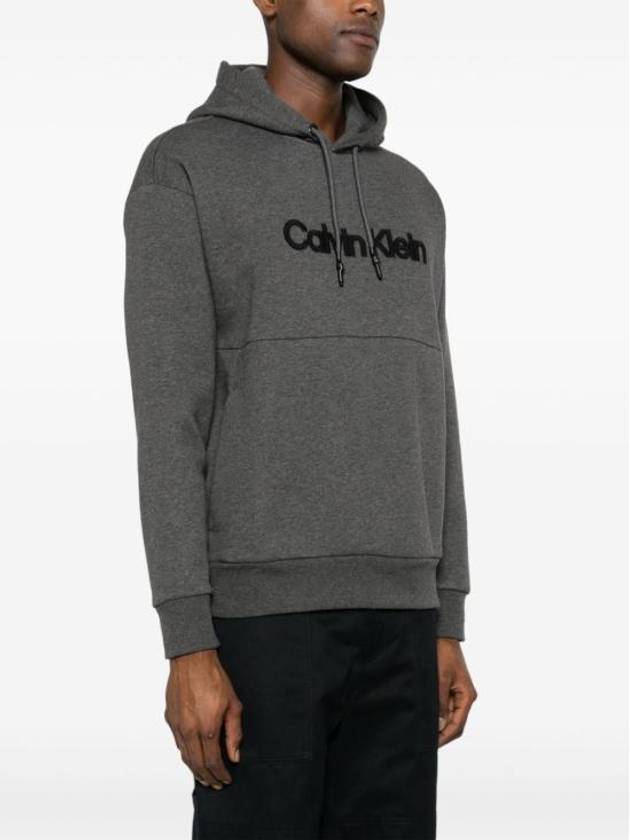 Embroidered Logo Hoodie Grey - CALVIN KLEIN - BALAAN 1