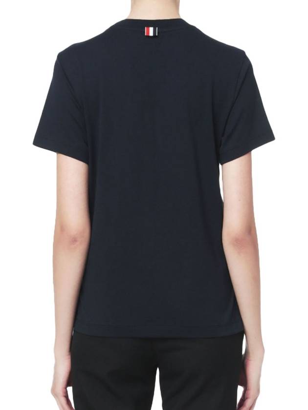 Logo Patch Lightweight Jersey Relaxed Fit Short Sleeve T-Shirt Navy - THOM BROWNE - BALAAN 5