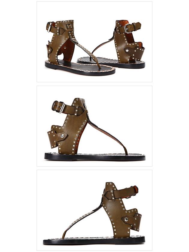 Johanna Studded Leather Sandals Brown - ISABEL MARANT - BALAAN 3