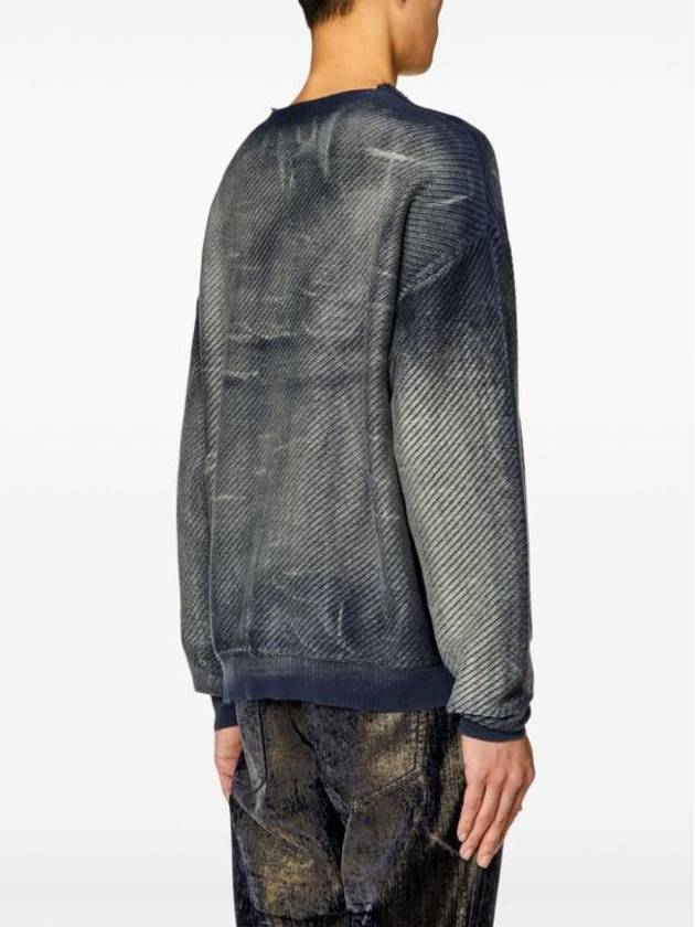 K-Klever Cotton Denim Sweatshirt Dark Blue - DIESEL - BALAAN 7