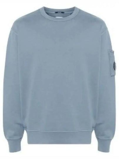 Brushed and Emerized Diagonal Fleece Lens Sweatshirt Blue - CP COMPANY - BALAAN 2