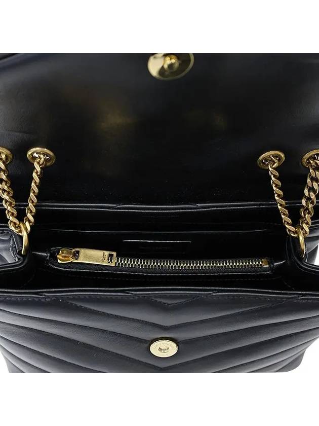 Bronze Monogram Loulou Matelasse Y Leather Small Shoulder Bag Black - SAINT LAURENT - BALAAN 9