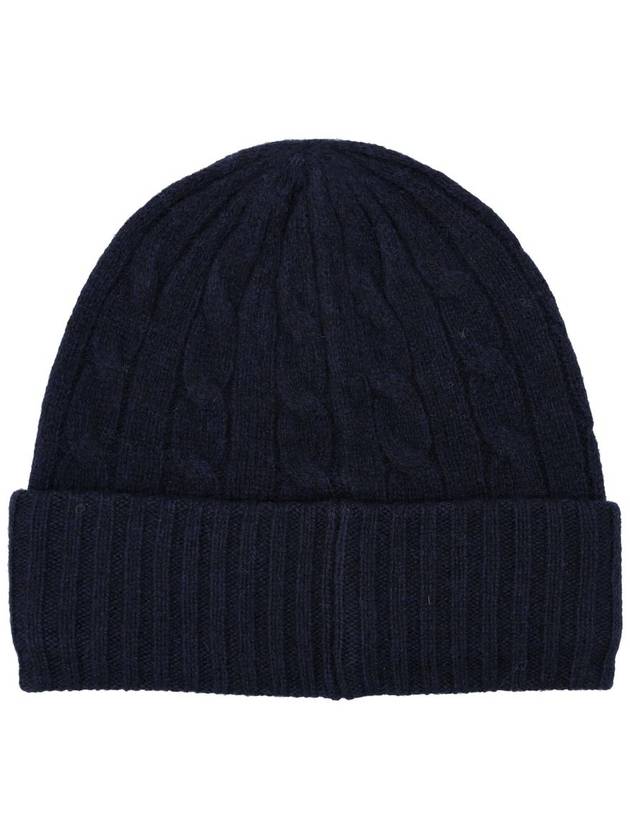 Cable Knit Beanie Navy - POLO RALPH LAUREN - BALAAN 3