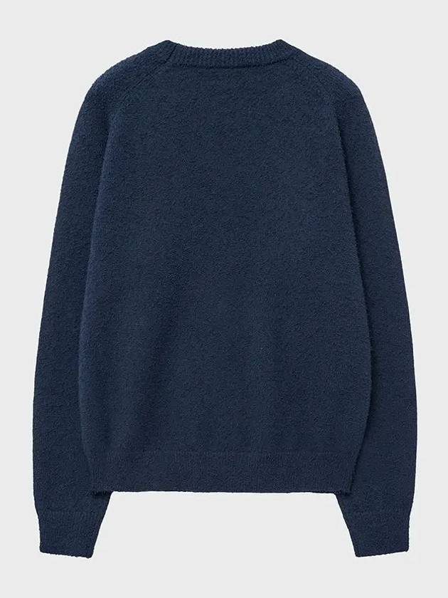 Pre order delivery November 19th Loose fit boucl knit navy - NOIRER - BALAAN 3