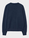 Pre order delivery November 19th Loose fit boucl knit navy - NOIRER - BALAAN 3