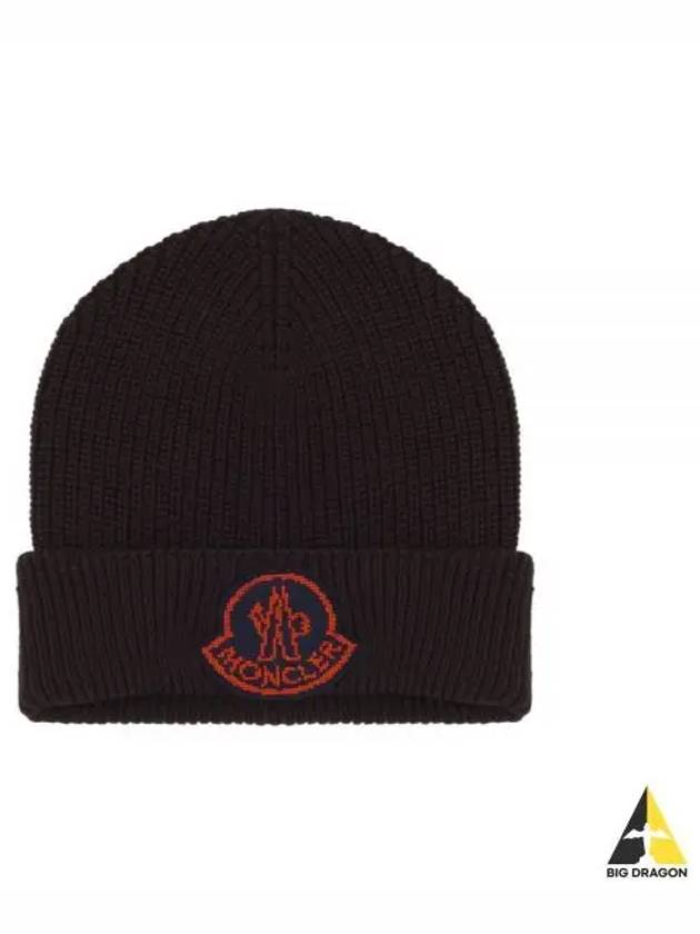 Wool Beanie Brown - MONCLER - BALAAN 2