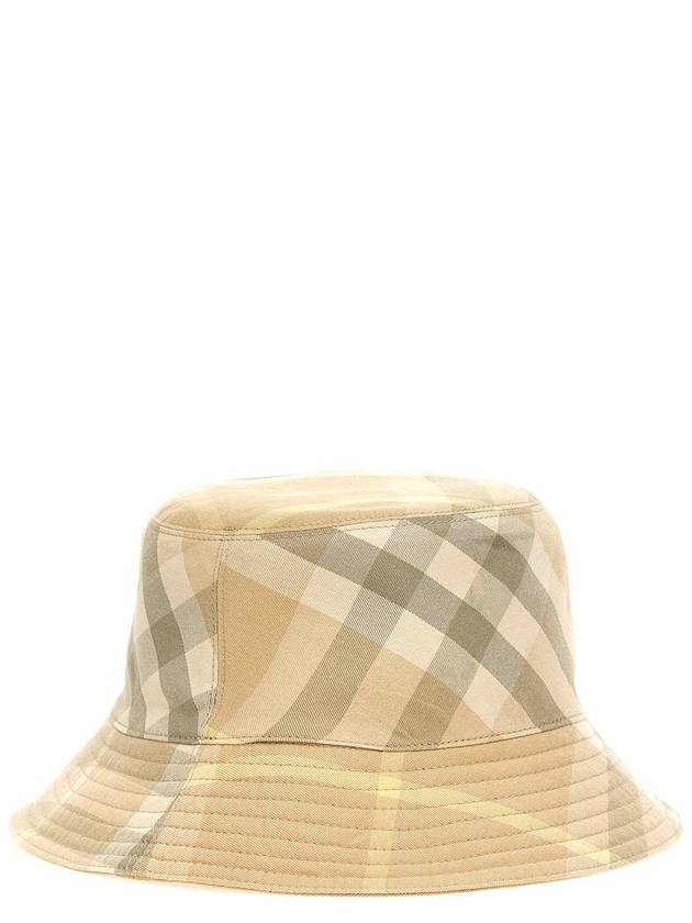 Check Pattern Reversible Bucket Hat Flax - BURBERRY - BALAAN 3