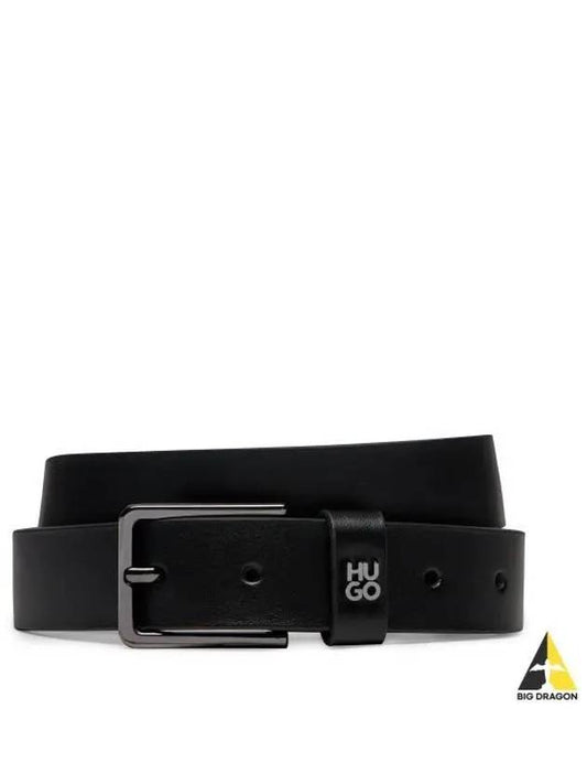 Gael Metal Buckle Leather Belt Black - HUGO BOSS - BALAAN 2