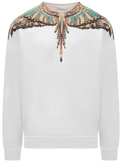 Sweater CMBA009S24FLE002 0120 WHITE ORANGE - MARCELO BURLON - BALAAN 2