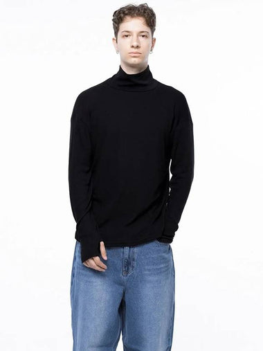 Men s M243TP04BK Spandex Finger Warmer Turtleneck Polar T shirt Black - CHANCE'S NOI - BALAAN 1