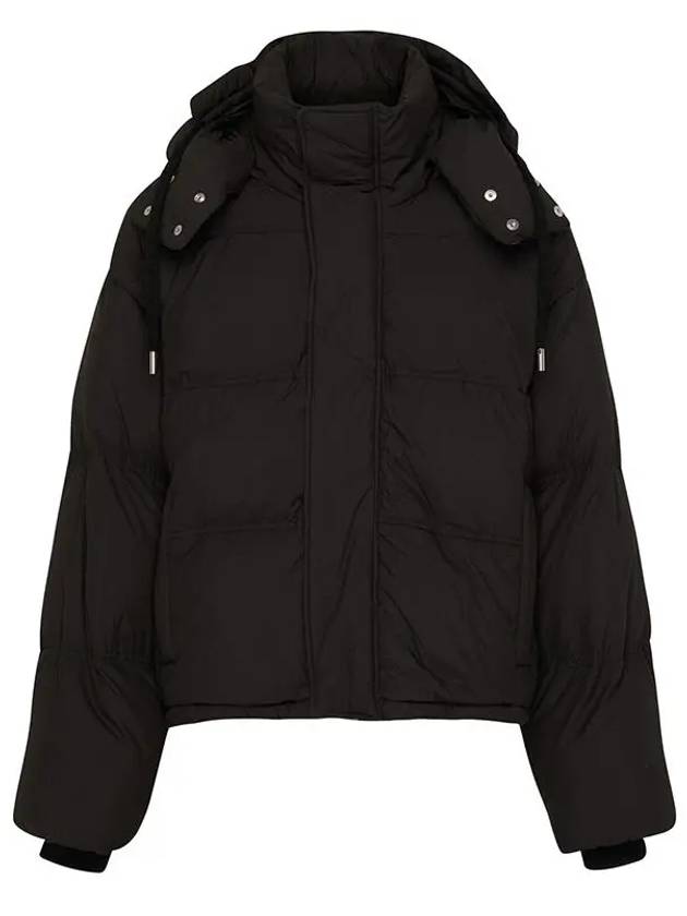 Oversized Nylon Puffer Down Jacket Black - AMI - BALAAN 2