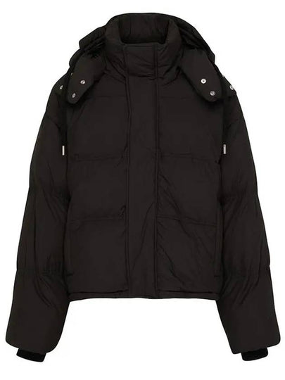 Oversized Nylon Puffer Down Jacket Black - AMI - BALAAN 2