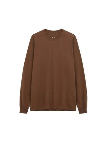 MEN Long Sleeve Crew Neck T-Shirt Brown 271522 - RICK OWENS - BALAAN 1