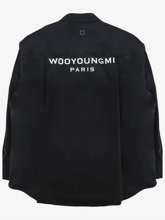 Back Logo Cotton Long Sleeve Shirt Black - WOOYOUNGMI - BALAAN 2