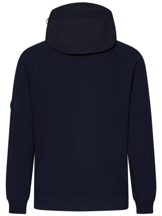 Cotton Mixed Knit Hooded Jacket Navy - CP COMPANY - BALAAN 3