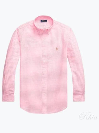 Embroidered Logo Check Long Sleeve Shirt Pink - POLO RALPH LAUREN - BALAAN 2