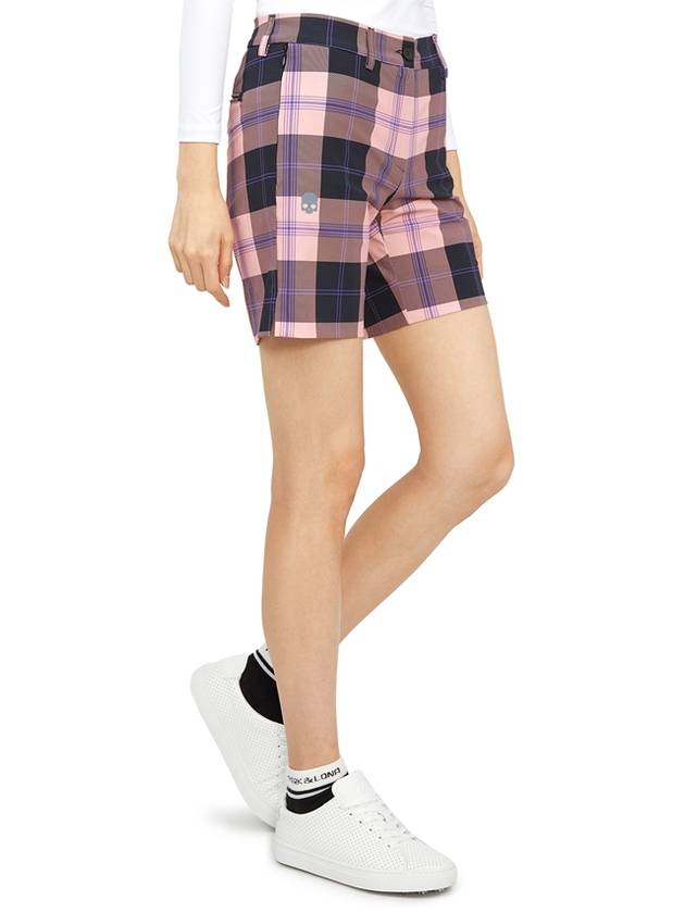 Women's Check Golf Shorts Pink - HYDROGEN - BALAAN 6