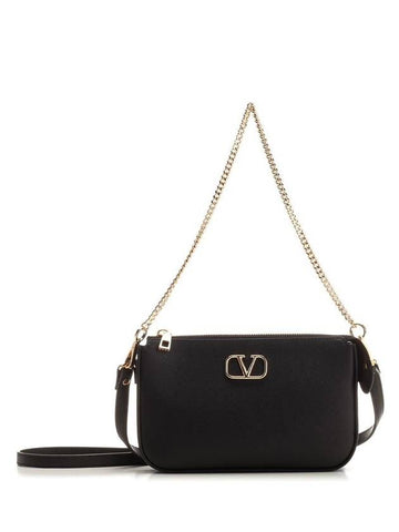 V Logo Signature Mini Shoulder Bag Black - VALENTINO - BALAAN 1