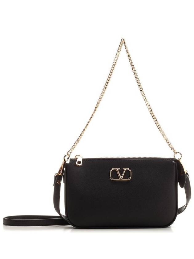 V Logo Signature Mini Shoulder Bag Black - VALENTINO - BALAAN 1