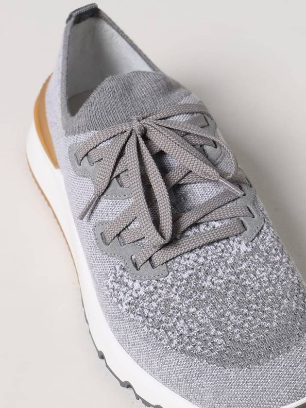 Stretch Knit Low Top Sneakers Grey - BRUNELLO CUCINELLI - BALAAN 4