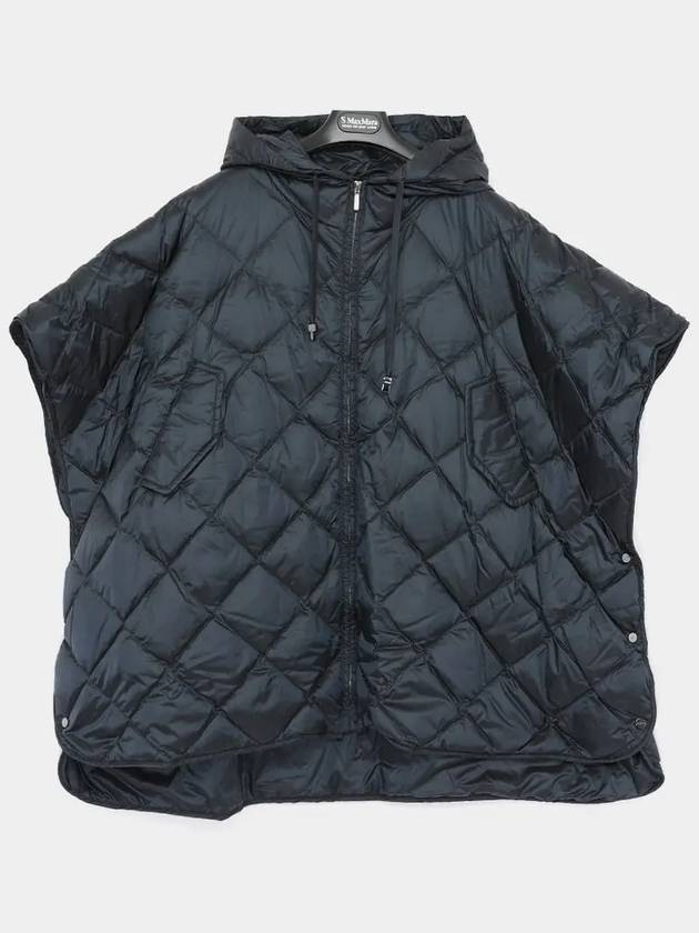 Treman Zip-Up Padded Cape Navy - MAX MARA - BALAAN 3