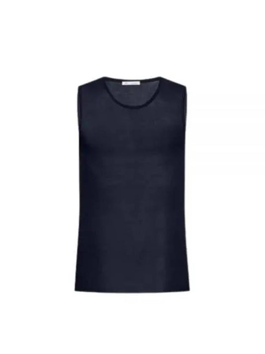 Ride Ribbed Long Tank Sleeveless Navy - AMI - BALAAN 2