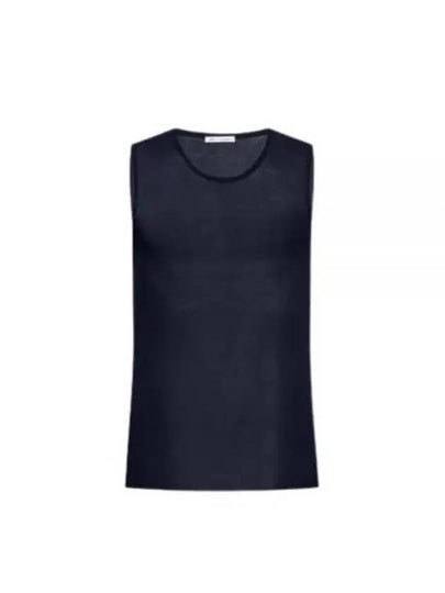 Ride Ribbed Long Tank Sleeveless Navy - AMI - BALAAN 2