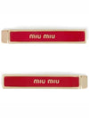 Engraved Logo Hair Pin Set Red - MIU MIU - BALAAN 2