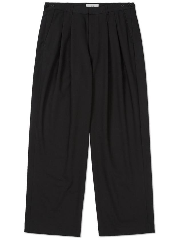 Libre Wide Two Chin Wool Blended Slacks BLACK - WEST GRAND BOULEVARD - BALAAN 2